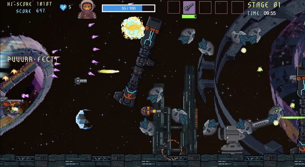 Astro Burn : Un shooter rétro inspiré avec un chat pilote