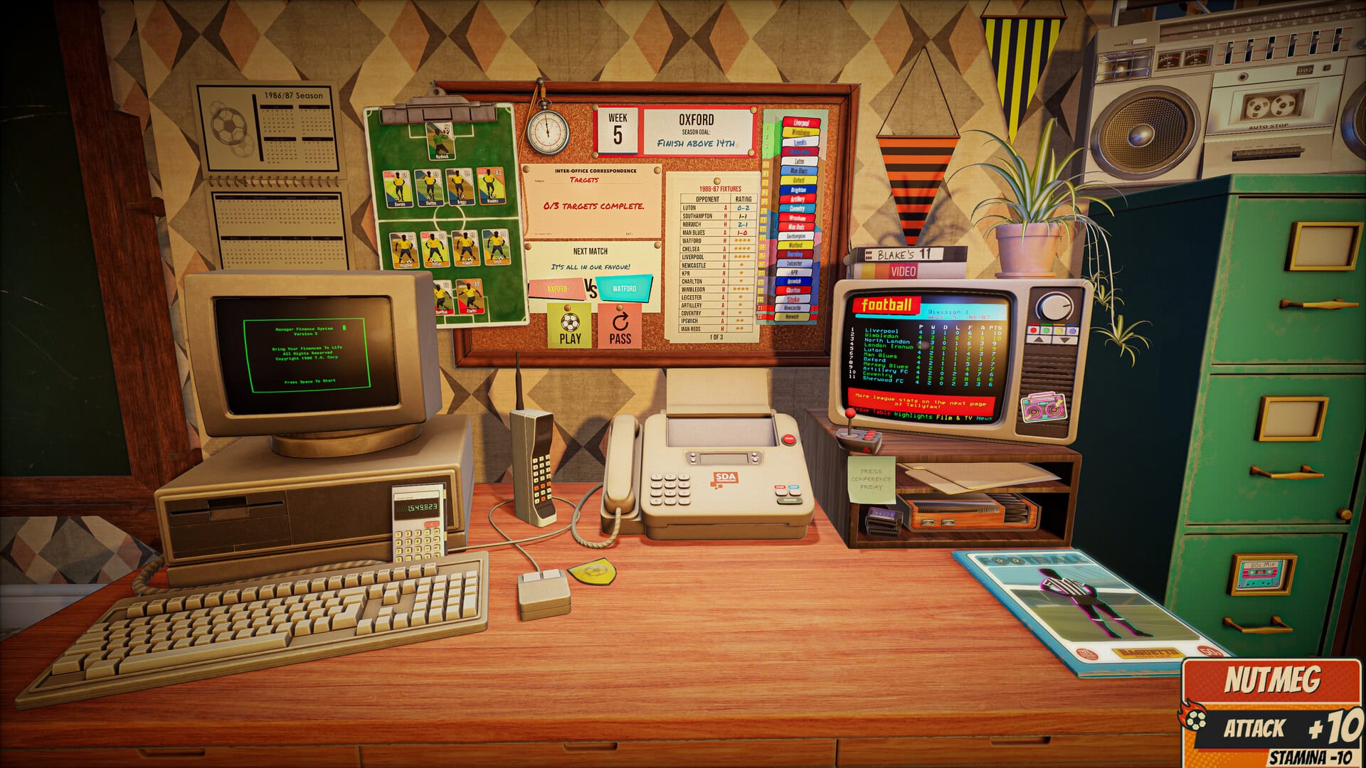 Démo de NUTMEG! disponible : gestion de football rétro à cartes