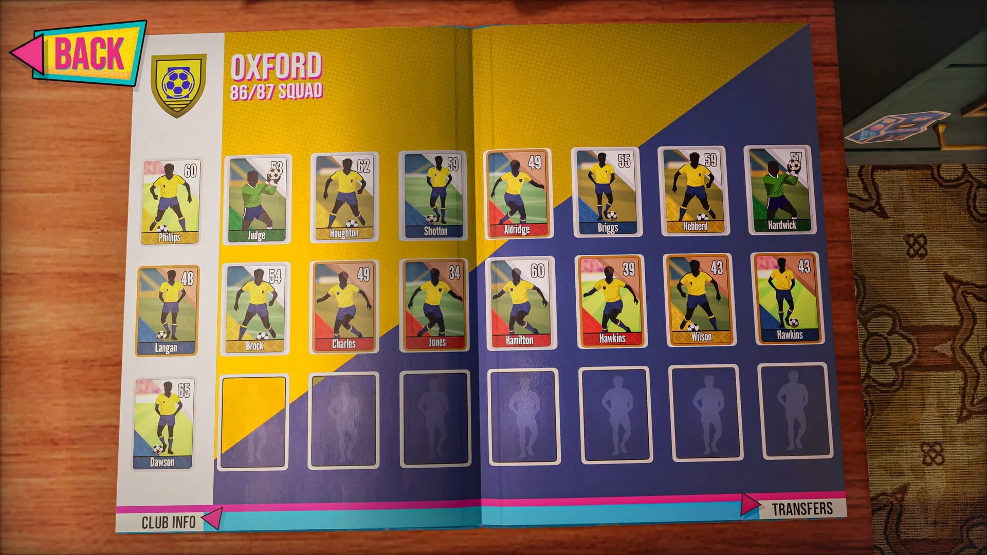 Démo de NUTMEG! disponible : gestion de football rétro à cartes