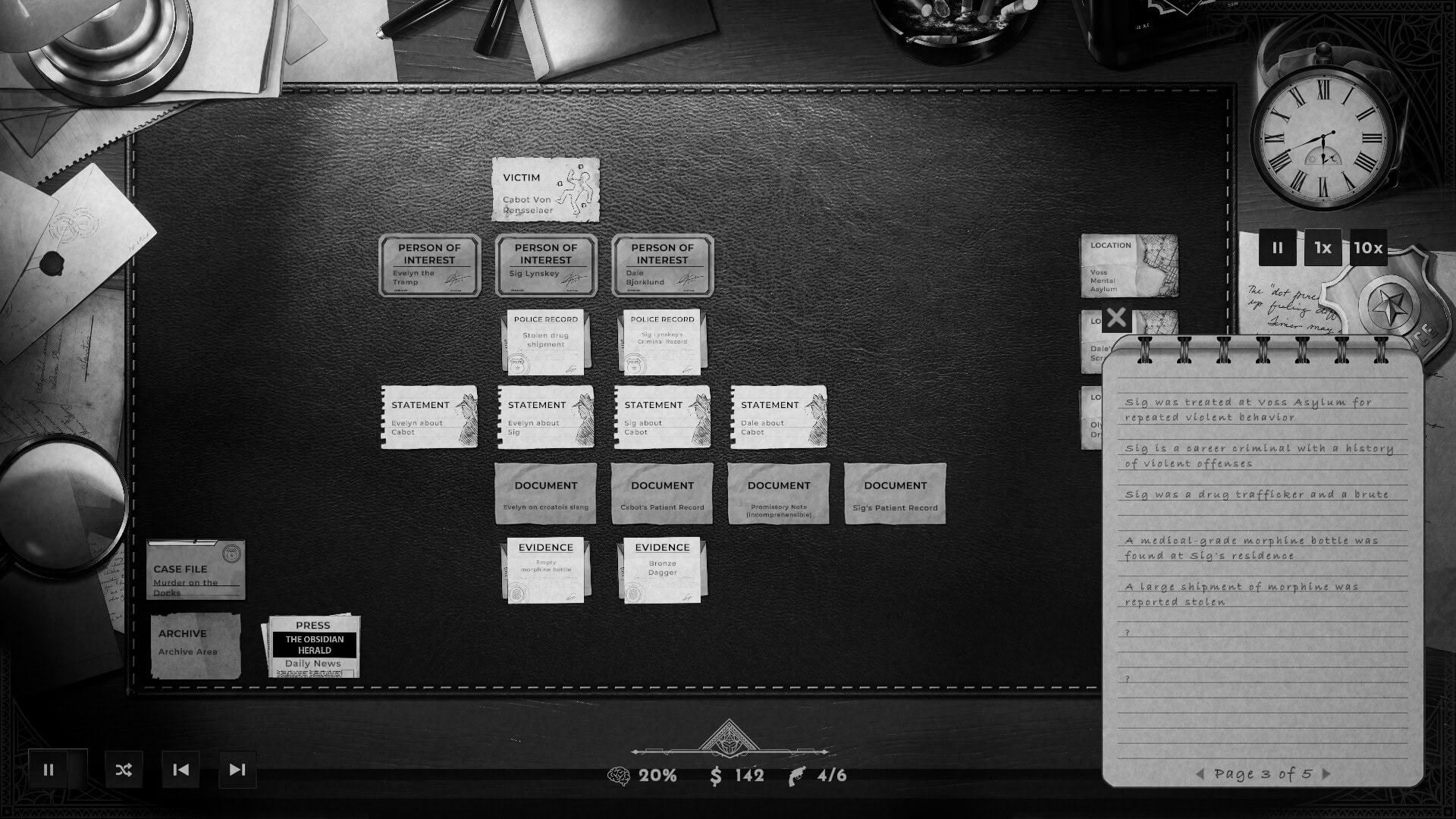 Obsidian Moon : trailer du jeu de détective lovecraftien et démo Steam