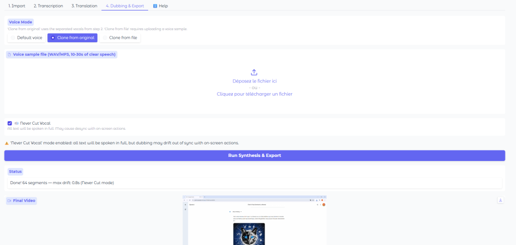 ZastTranslate : traduire et doubler vos vidéos YouTube gratuitement avec l'IA en local
