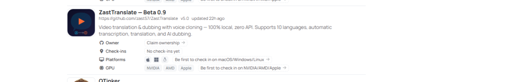 ZastTranslate : traduire et doubler vos vidéos YouTube gratuitement avec l'IA en local