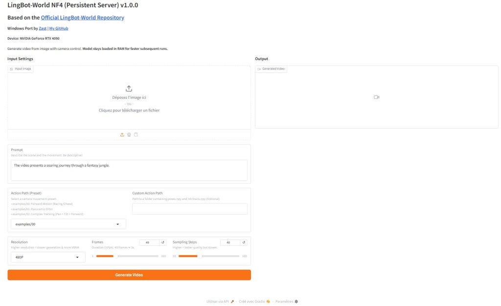 Tuto LingBot-World : Comment animer une image avec contrôle de caméra en local avec Pinokio