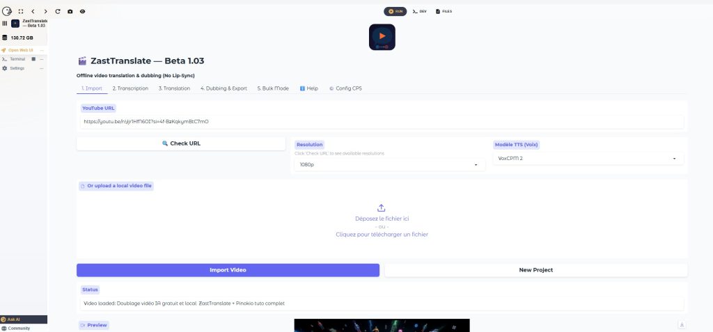 Clonage de voix et doublage vidéo en local : ZastTranslate passe en 1.03