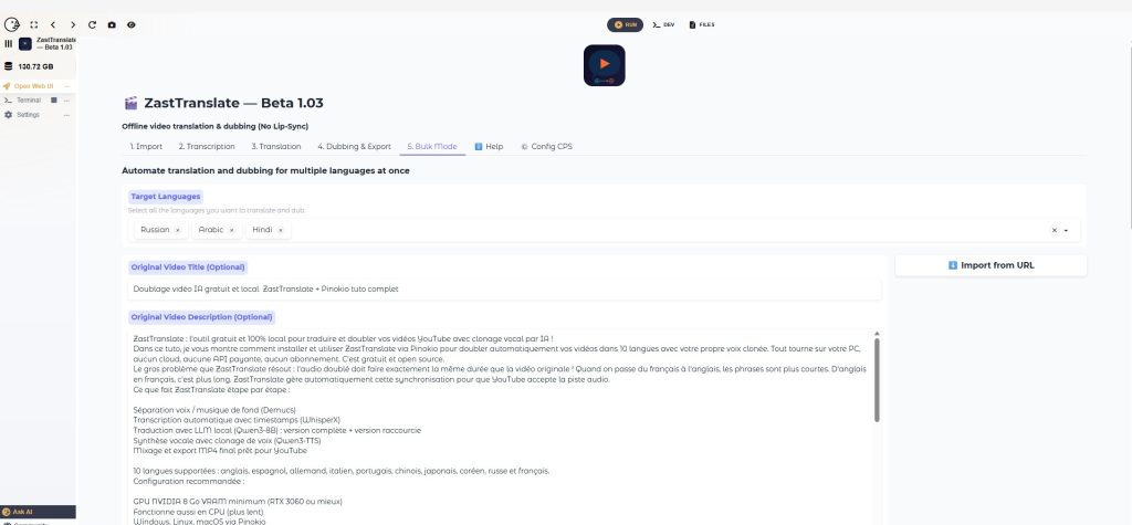 Clonage de voix et doublage vidéo en local : ZastTranslate passe en 1.03