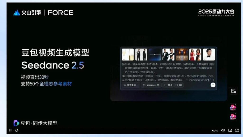 Seedance 2.5 : ByteDance lance sa vidéo IA de 30 secondes