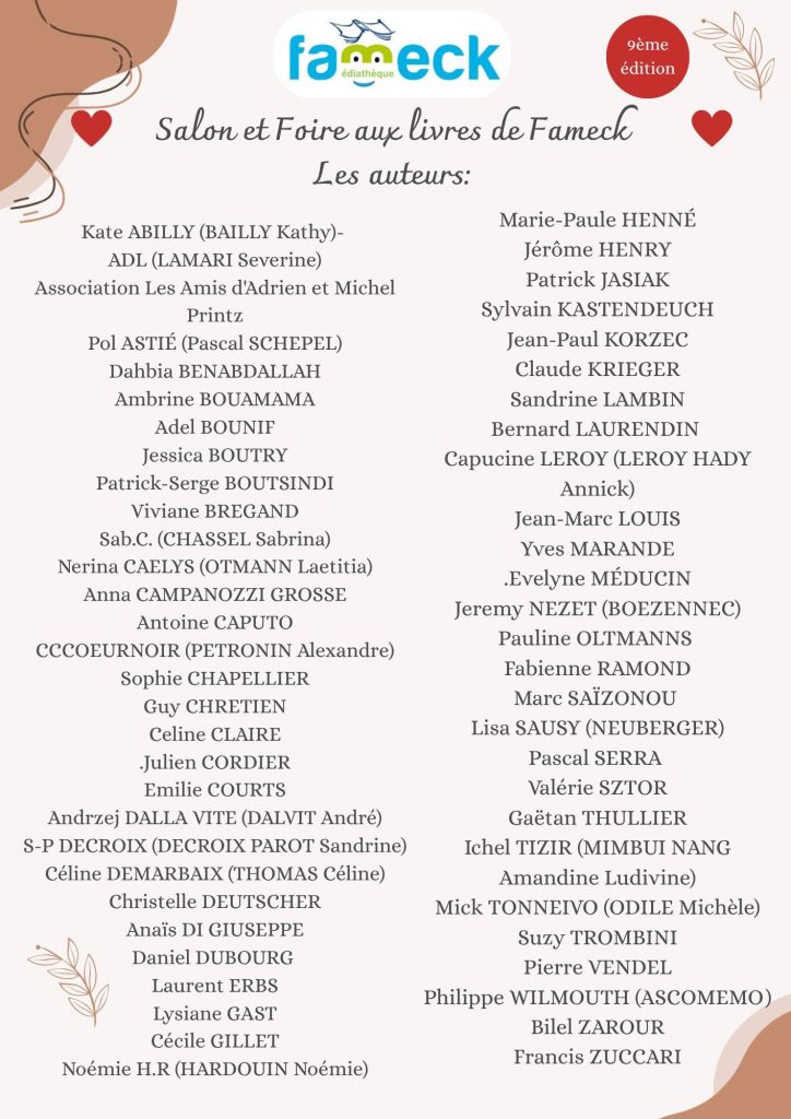 Salon du livre de Fameck 2026