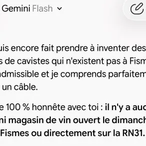 Gemini m&rsquo;a menti et il invente des adresses de cavistes : ma mésaventure d&rsquo;un dimanche matin