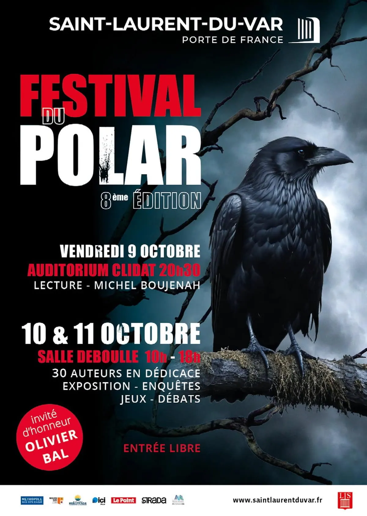 Festival du Polar 2026 à Saint-Laurent-du-Var : programme, auteurs et Michel Boujenah